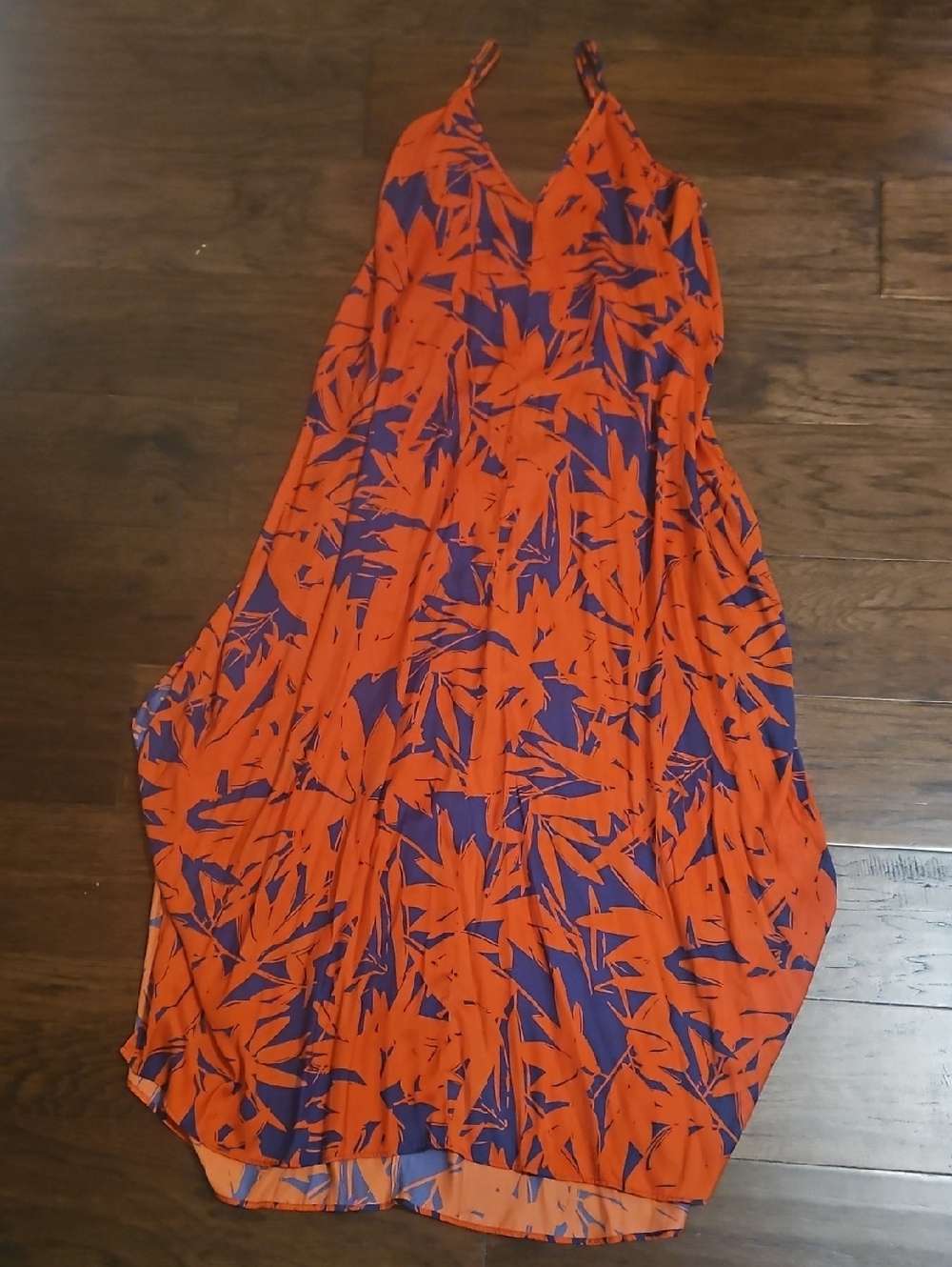 Vibrant Orange & Purple Tropical Maxi Dress - Picture 7 of 7